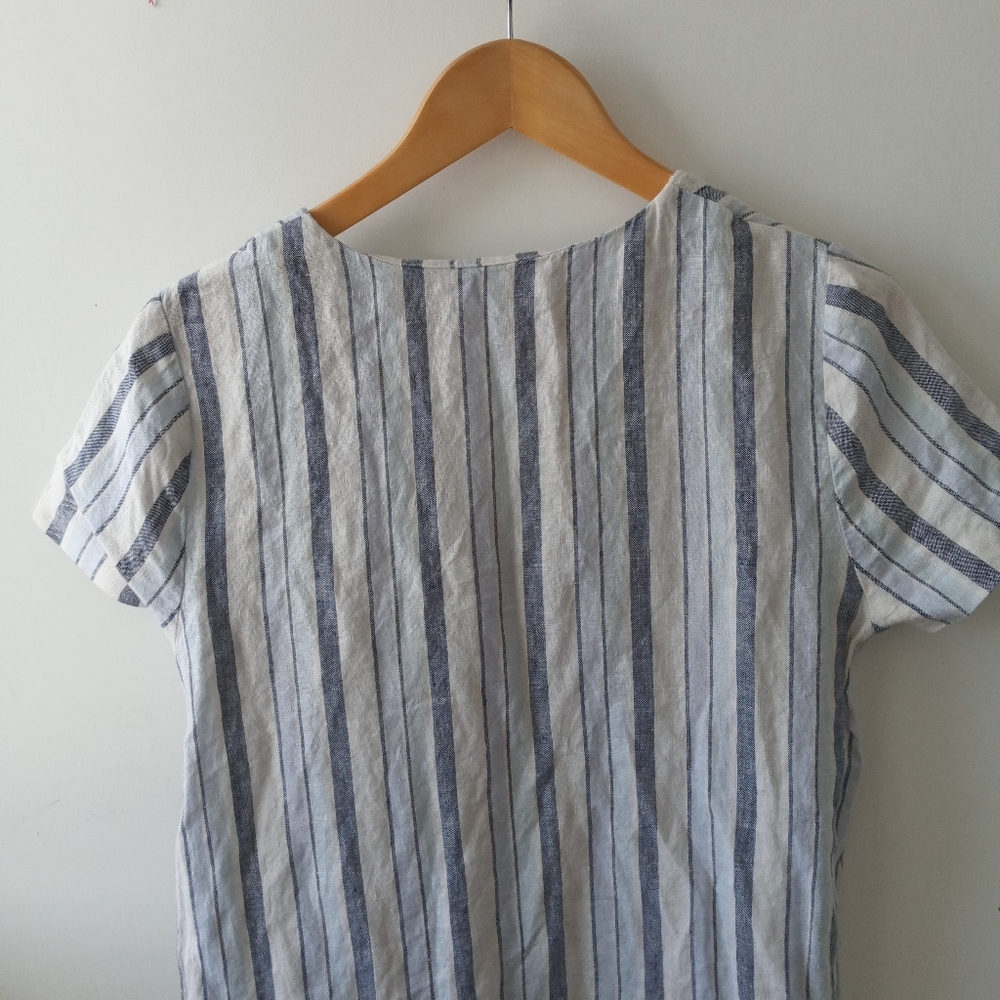 Madewell S Linen Side-Button Easy Dress - Picture 9 of 12